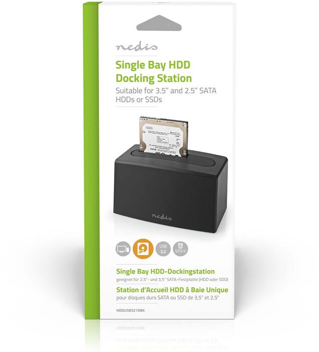Nedis hýsing fyrir 2,5" og 3,5" HDD/SSD