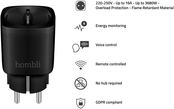 Hombli snjallinnstunga - Svört