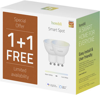 Hombli hvít snjallpera - 4,5W GU10 - 2 stk