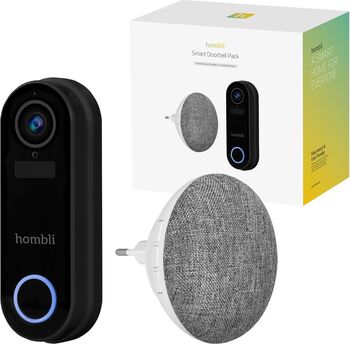 Hombli Smart Doorbell 2 dyrabjalla og hátalari - Svört