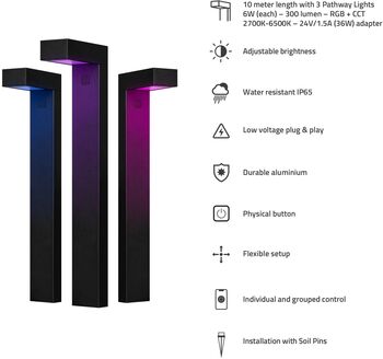 Hombli garðljós - 3 stk 