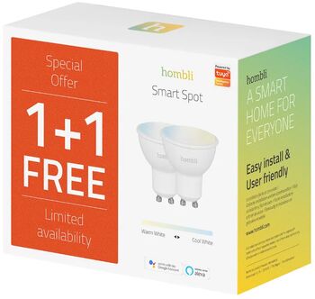 Hombli hvít snjallpera - 5W GU10 - 2stk