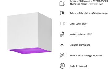 Hombli V2 útiveggljós - Hvítt 