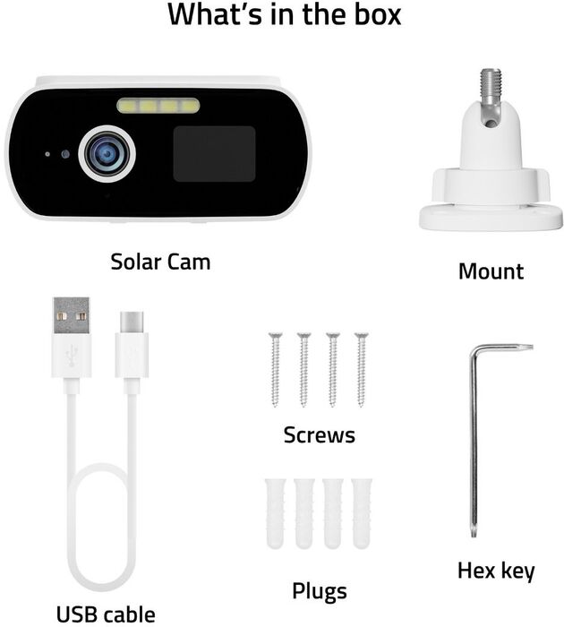 Hombli Solar 2K öryggismyndavél - Hvít