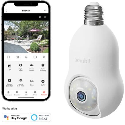 Hombli Bulb Cam 2K öryggismyndavél - Hvít