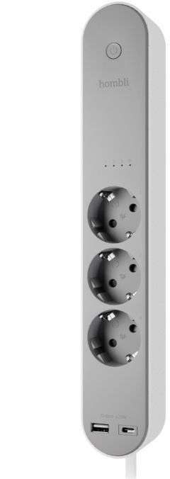 Hombli snjallfjöltengi með rofa og USB - Grátt