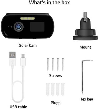 Hombli Solar 2K öryggismyndavél - Svört