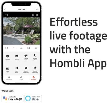 Hombli Solar 2K öryggismyndavél - Svört