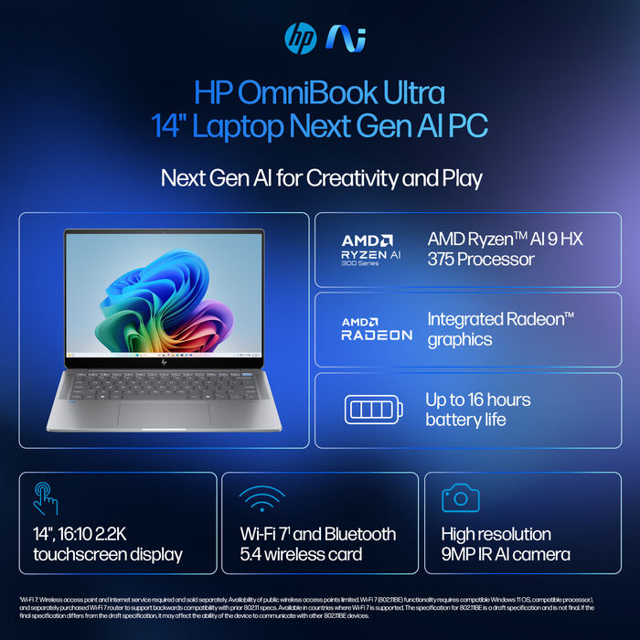 HP OmniBook Ultra 14 AI9/32/1TB 14" fartölva