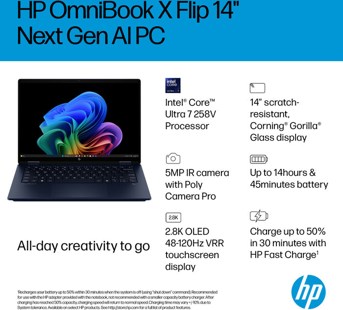 HP OmniBook X Flip 14 U7/32/512GB 14" fartölva