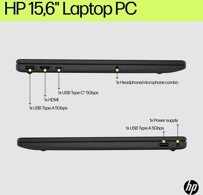 HP i3/8/128 15,6" fartölva - Svört