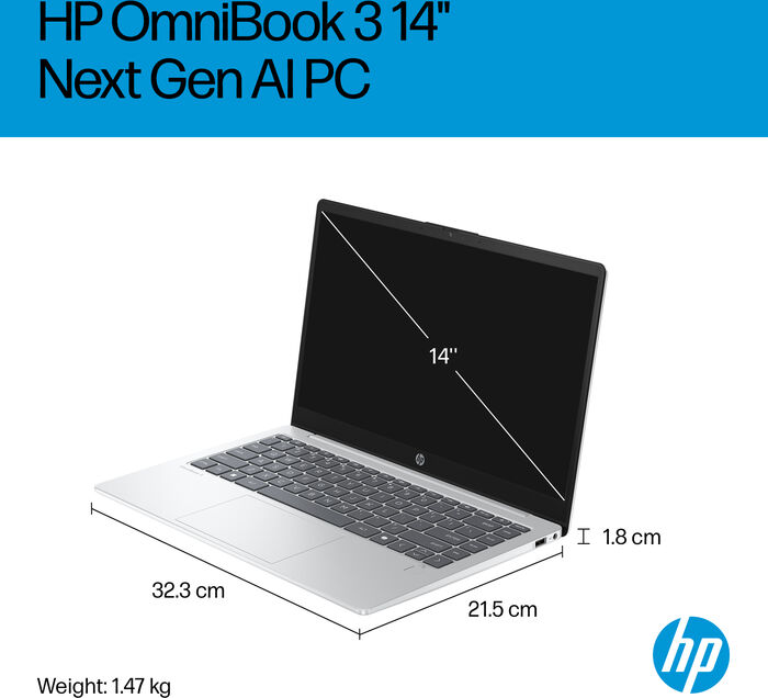 HP OmniBook 3 AI5/24/1TB 14" fartölva