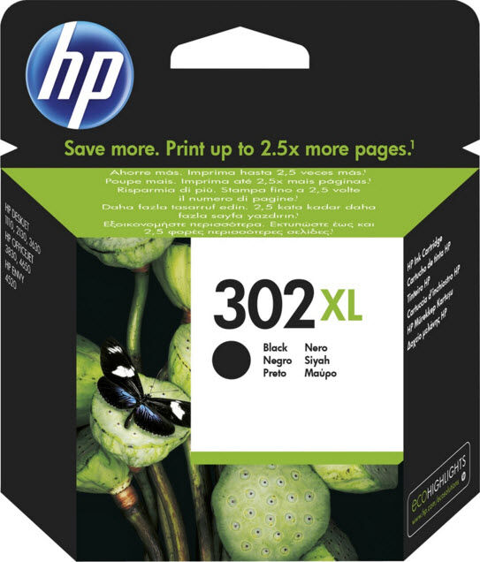 HP 302 XL blekhylki - svart