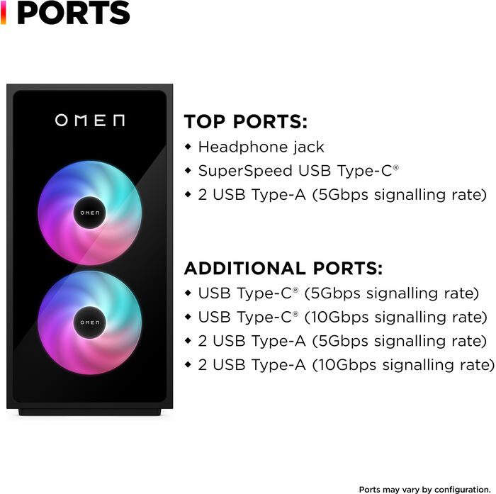 HP Omen 35L R7/16/1TB/5070 leikjaturn