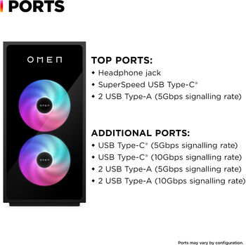 HP Omen 35L R7/16/1TB/5070 leikjaturn