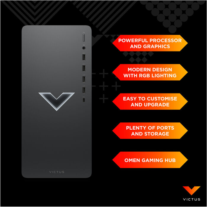 HP Victus R5/8/512/6400 leikjaturn - Svartur