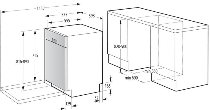 Hisense uppþvottavél HU663C60X - Stál 