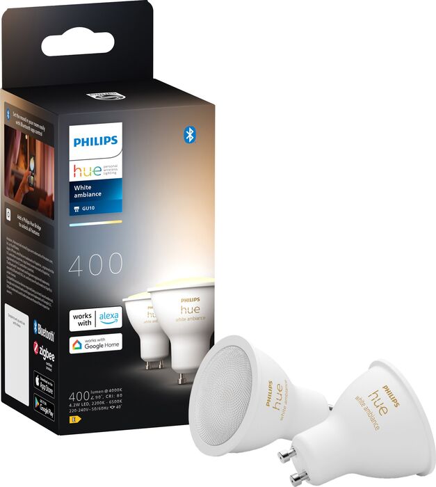 Philips Hue GU10 White Ambiance snjallpera - 2 stk