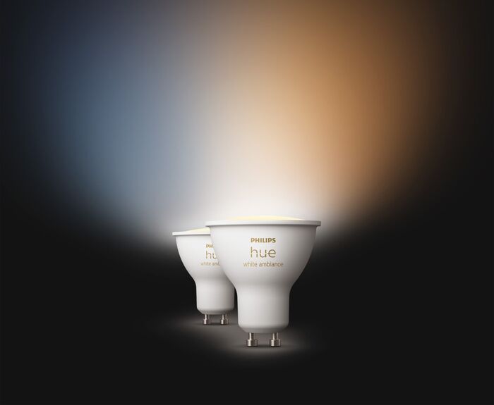 Philips Hue GU10 White Ambiance snjallpera - 2 stk