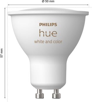 Philips Hue GU10 lita snjallpera - 2 stk
