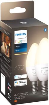 Philips Hue E14 B39 hvít snjallpera - 2 stk