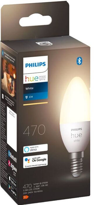 Philips Hue E14 B39 hvít snjallpera