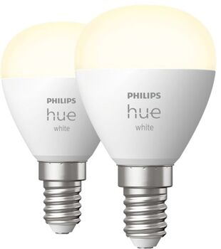 Philips Hue E14 P45 Hvít snjallpera - 2 stk