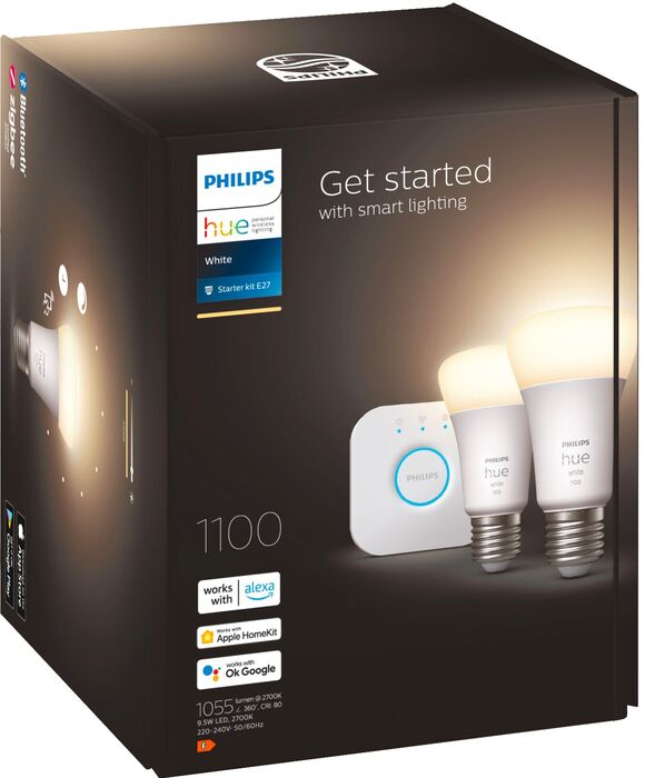 Philips Hue E27 sett (2 perur + Hue tengistöð)