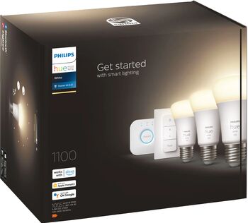 Philips Hue E27 sett (3 perur + Hue tengistöð + Dimmir)