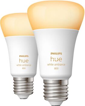 Philips Hue E27 A60 White Ambiance snjallpera - 2 stk