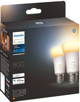 Philips Hue E27 A60 White Ambiance snjallpera - 2 stk