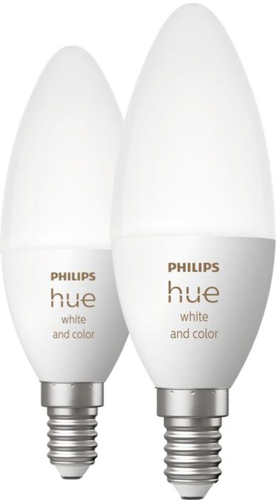 Philips Hue E14 lita snjallpera - 2 stk