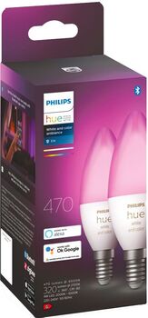 Philips Hue E14 lita snjallpera - 2 stk