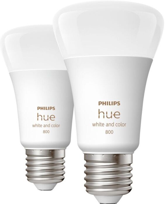 Philips Hue E27 A60 lita snjallpera - 2 stk
