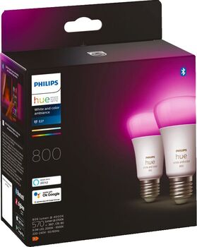 Philips Hue E27 A60 lita snjallpera - 2 stk