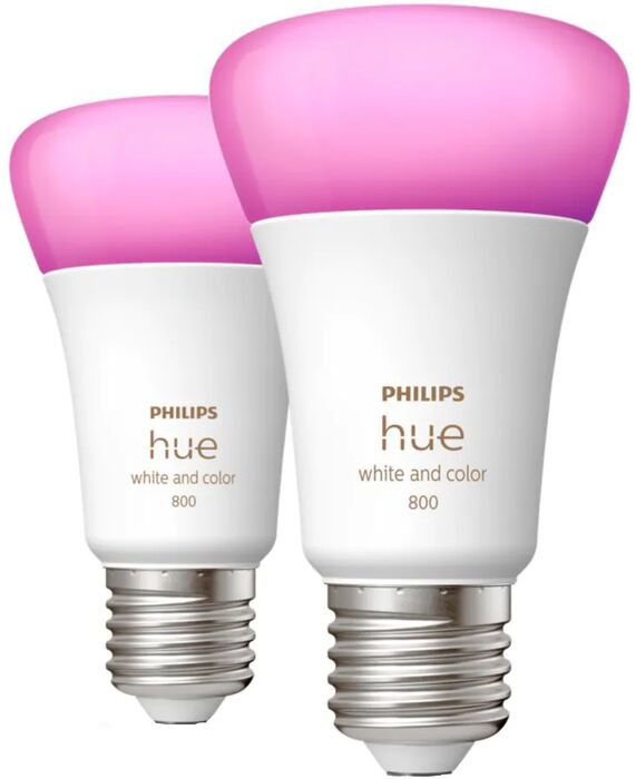 Philips Hue E27 A60 lita snjallpera - 2 stk