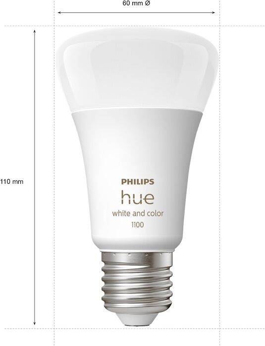 Philips Hue White og Color Ambiance E27 sett (3 perur + Hue tengistöð + Dimmir)