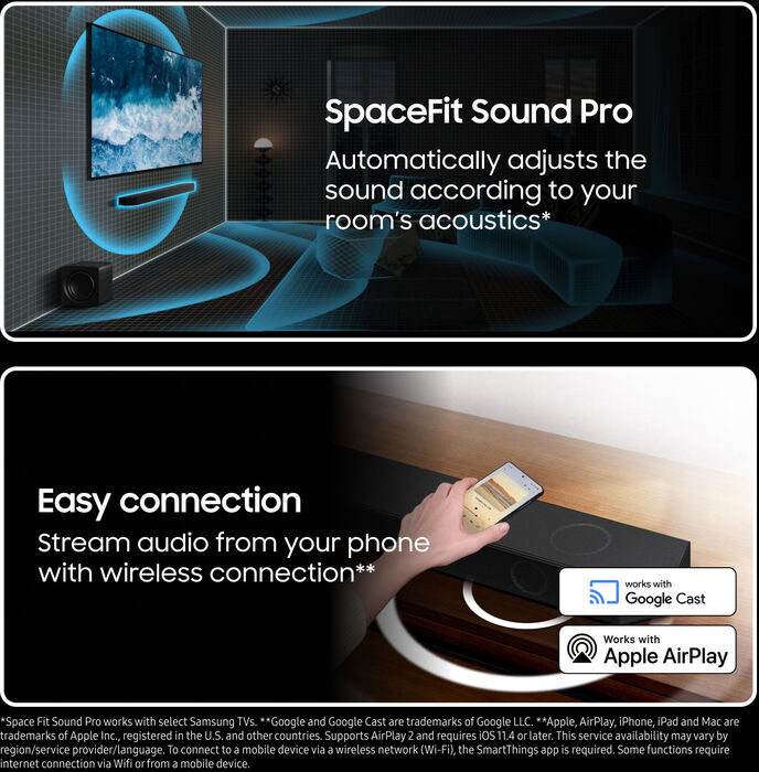 Samsung HW-Q810F hljóðstöng með bassaboxi - Svört