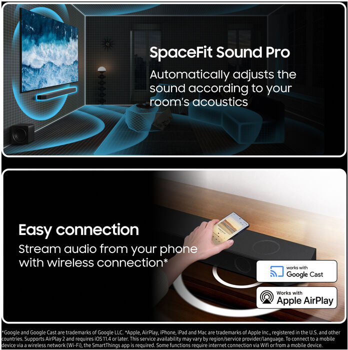 Samsung HW-Q995F hljóðstöng með bassaboxi - Svört