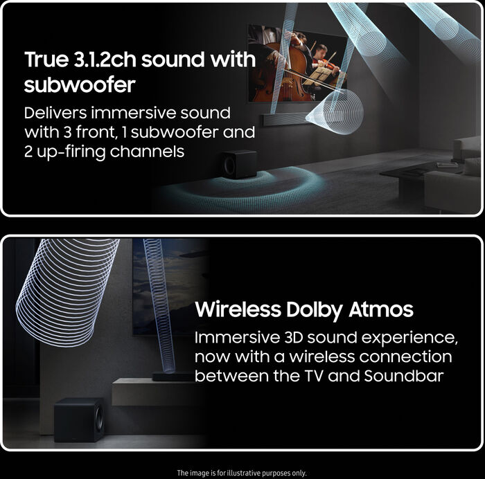 Samsung HW-QS710F hljóðstöng með bassaboxi - Svört