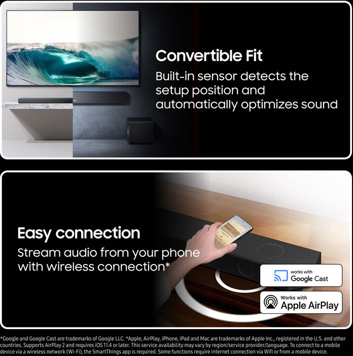 Samsung HW-QS710F hljóðstöng með bassaboxi - Svört