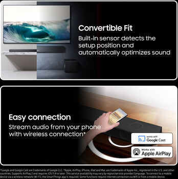 Samsung HW-QS710F hljóðstöng með bassaboxi - Svört