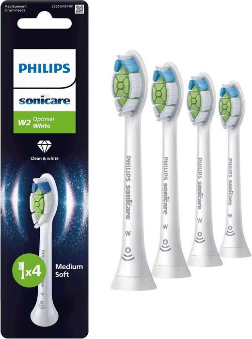 Philips Sonicare W2 Optimal tannburstahausar 4 í pakka - Hvítir