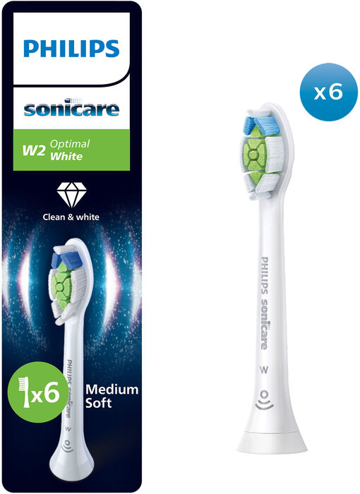 Philips Sonicare Optimal W2 tannburstahausar 6 stk - Hvítir