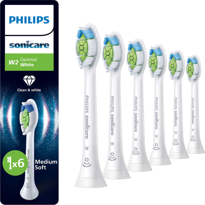 Philips Sonicare Optimal W2 tannburstahausar 6 stk - Hvítir