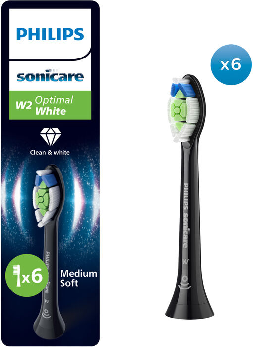 Philips Sonicare Optimal W2 tannburstahausar 6 stk - Svartir
