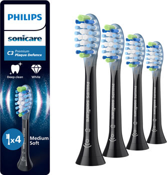 Philips Sonicare C3 Premium tannburstahausar 4 í pakka - Svartir