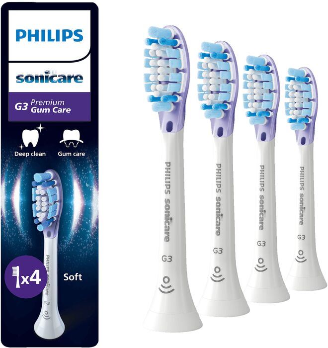 Philips Sonicare G3 Premium tannburstahausar 4 í pakka - Hvítir