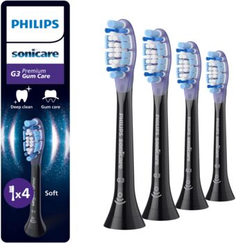 Philips Sonicare G3 Premium tannburstahausar 4 í pakka - Svartir