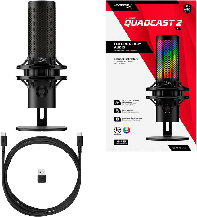HyperX Quadcast 2 S hljóðnemi - Svartur